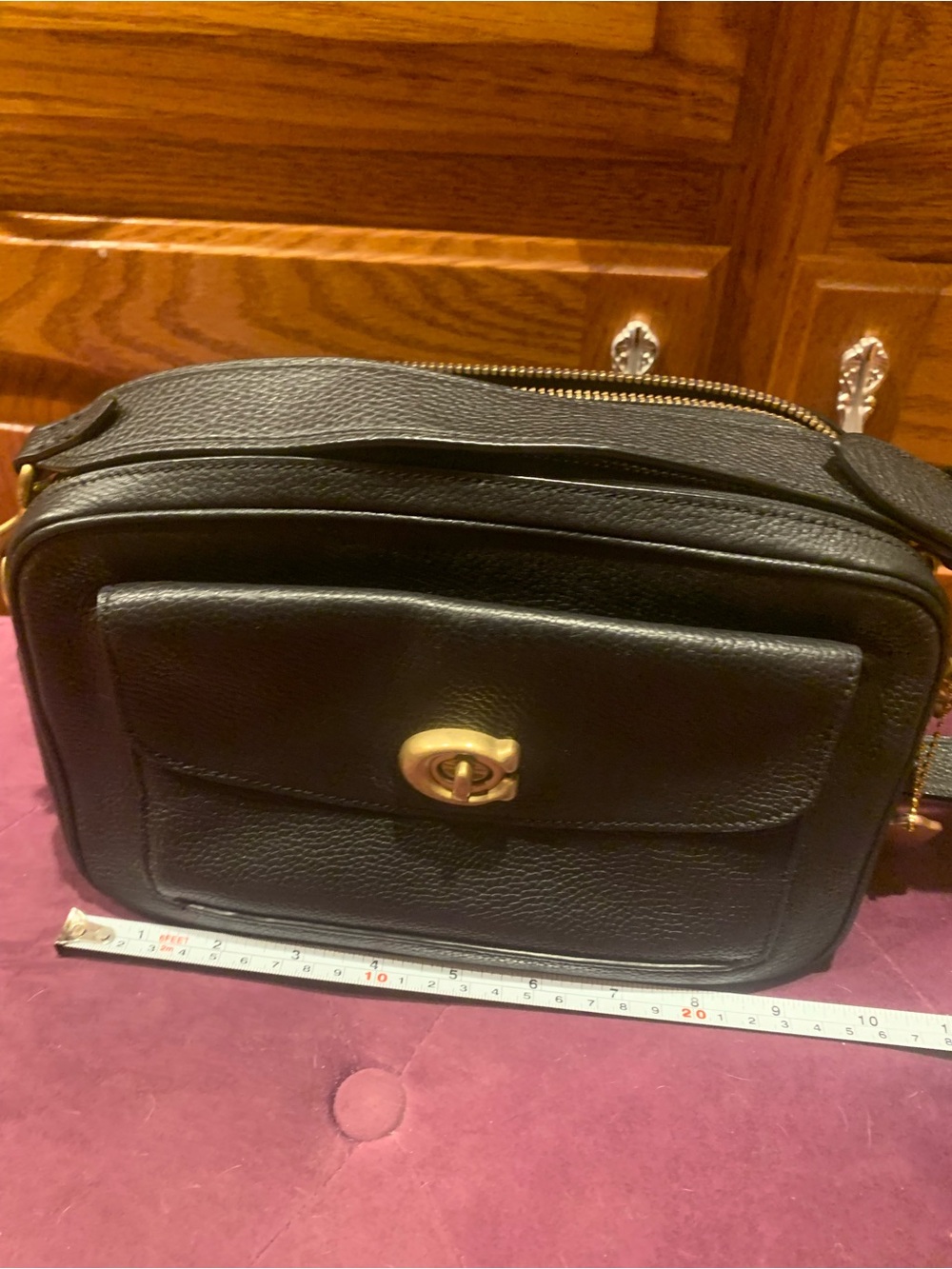 🔥CHIC BOMBSHELL! COACH BLACK CASSIE PEB LTHR XBODY HANGTAG - Picture 8 of 11